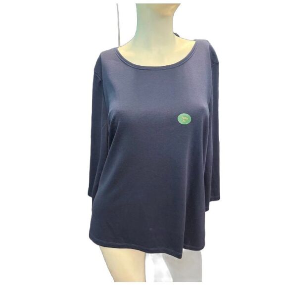 L.L. Bean Tops - LL Bean Blue Scoop Neck 3/4 Sleeve Top Women’s Size XL Petite NEW WITH TAGS